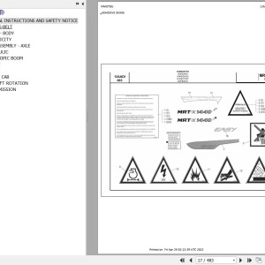 Manitou MRT-X 1440 400 EASY MOT 1104D 44T E3 Parts Catalog 648704