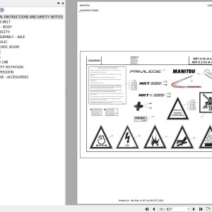 Manitou MRT-X 2150 PRIVILEGE PLUS Parts Catalog 648701