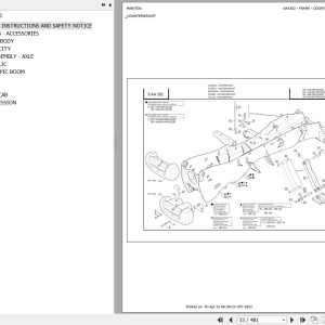 Manitou MT 1044 PRIVILEGE Parts Catalog 547958
