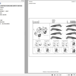 Manitou MT 1058 PRIVILEGE Parts Catalog 547958