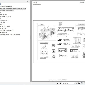 Manitou MT 1135 100P ST4 S1 MT 1335 100P ST4 S1 Parts Catalog 647593