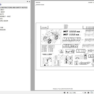 Manitou MT 1135 H A ST3B Parts Catalog 647390