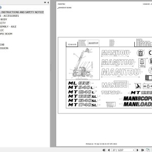 Manitou MT 1235 S TURBO S3 E2 Parts Catalog 547848