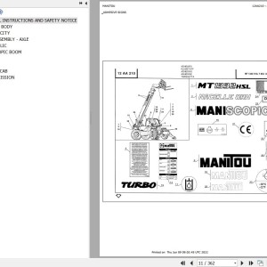 Manitou MT 1332 H SL TURBO MONO ULTRA ORH ARMEE FRANCAISE Parts Catalog 547801