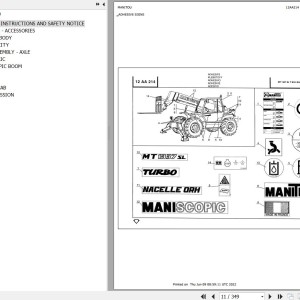 Manitou MT 1337 SL TURBO MONO ULTRA ORH BENELUX Parts Catalog 547804