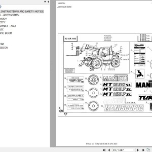 Manitou MT 1337 SL TURBO MONO ULTRA Parts Catalog 547049