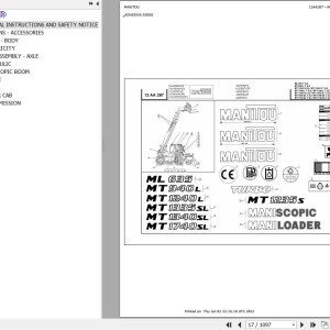 Manitou MT 1340 SL TURBO ULTRA S3 E2 Parts Catalog 547848