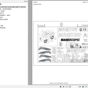 Manitou MT 1440 1840 H PRIVILEGE Parts Catalog 547974