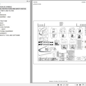 Manitou MT 1440 1840 HA ST3B Parts Catalog 647103