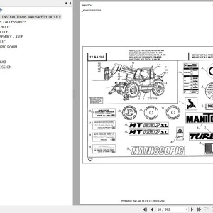 Manitou MT 1637 SL TURBO MONO ULTRA ORH S2 Parts Catalog 547754