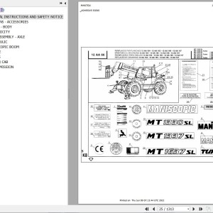Manitou MT 1637 SL TURBO MONO ULTRA Parts Catalog 547049