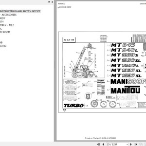 Manitou MT 1637 SL TURBO S2 Parts Catalog 547751