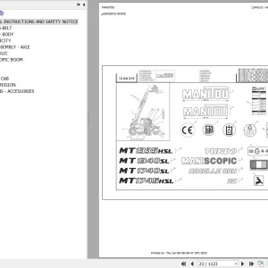 Manitou MT 1740 SL TURBO ULTRA ORH RC S3 E2 Parts Catalog 547858