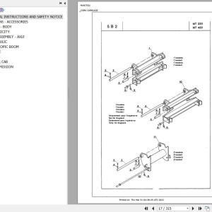 Manitou MT 220 Parts Catalog 47575