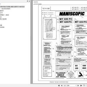 Manitou MT 422 FC Parts Catalog 47523