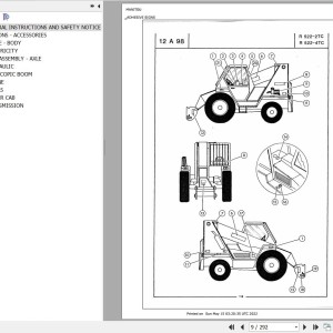 Manitou MT 425 FC USA Parts Catalog 47578
