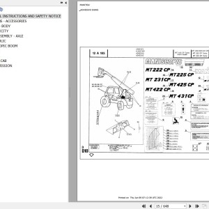 Manitou MT 431 CP Parts Catalog 47824