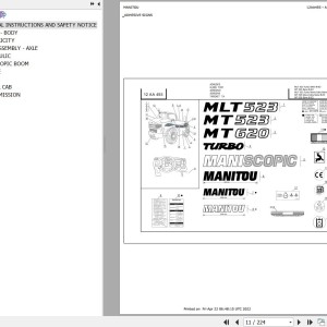 Manitou MT 620 SB E2 Parts Catalog 547896