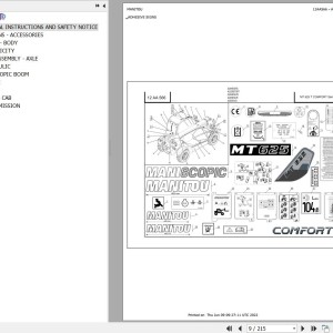 Manitou MT 625 TURBO COMFORT S1 E3 Parts Catalog 647037