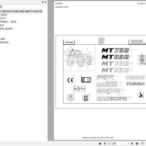 Manitou MT 732 TURBO SC E2 Parts Catalog 547973
