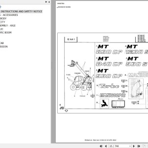 Manitou MT 830 CP TURBO Parts Catalog 47938