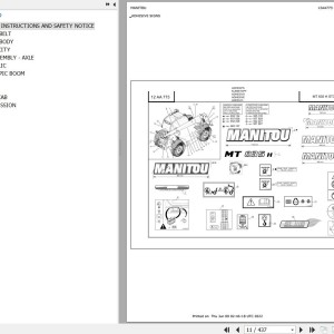Manitou MT 835 H ST3B Parts Catalog 647105