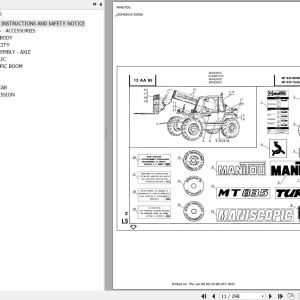Manitou MT 835 MONO ULTRA Parts Catalog 547514