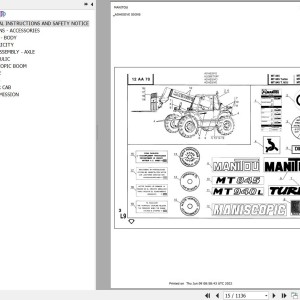 Manitou MT 845 TURBO MONO ULTRA Parts Catalog 547107