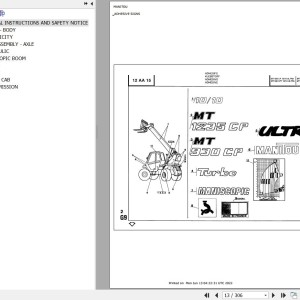 Manitou MT 930 CP TURBO 10-10 ULTRA Parts Catalog 47976