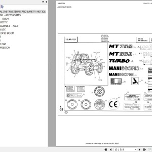 Manitou MT 932 Parts Catalog 547629