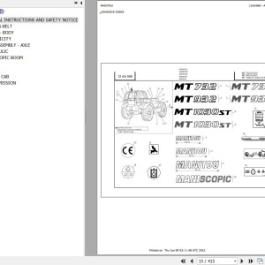 Manitou MT 932 SE E3 Parts Catalog 647083