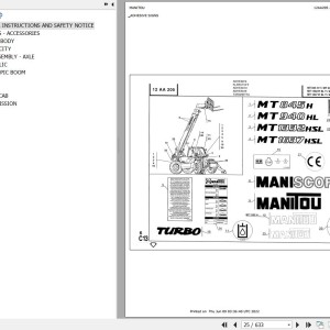 Manitou MT 940 H L TURBO Parts Catalog 547641