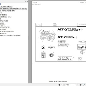 Manitou MT-X 1030S MINING AWP Parts Catalog 649018