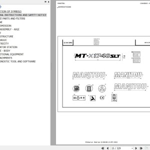 Manitou MT-X 1740 100P PS S L T LSU ST3A S4 Parts Catalog 648935