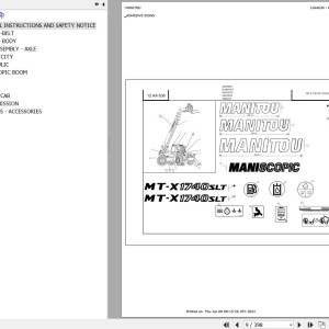Manitou MT-X 1740 SL TURBO S3 E3 Parts Catalog 647209