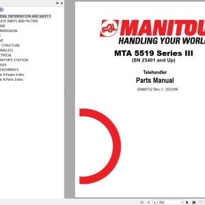 Manitou MTA 5519 Series III Parts Manual 50960132 Rev. C