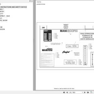 Manitou MVT 665 TURBO COMFORT LINE MOT 1004 40T Parts Catalog 547683