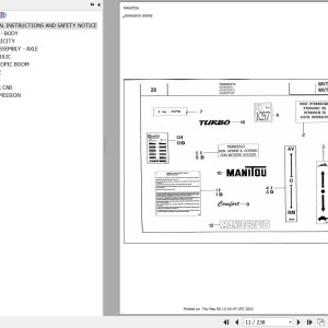 Manitou MVT 665 TURBO COMFORT LINE MOT 1004 40T SITE LIFT Parts Catalog 547682