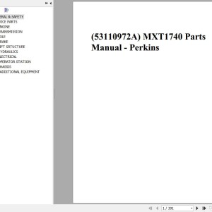 Manitou MXT1740 Perkin Engine Parts Manual 53110972A
