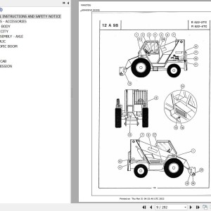 Manitou R 522-2 522-4 TC Parts Catalog 47578