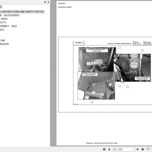 Manitou TMP 25 HT Parts Catalog 800806