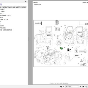 Manitou TMT 55 HT T4 S1 Parts Catalog 647555