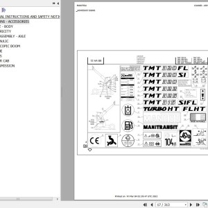 Manitou TMT320 SI Parts Catalog 547043