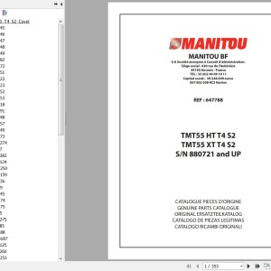 Manitou TMT55 HT TMT55 XT T4 S2 Parts Catalog 647788