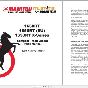Manitou 1650RT Parts Manual 50950265D