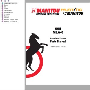 Manitou 608 MLA-6 Parts Manual 50940373J