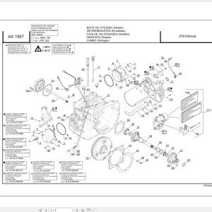 Manitou AX1957 GEAR BOX Parts Manual 278124MOD