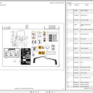 Manitou ME 316 48V S3 Parts Manual 647502