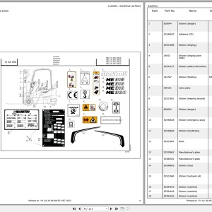 Manitou ME 320 48V S3 Parts Manual 647502