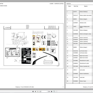 Manitou ME 420 48V S3 US Parts Manual 647503